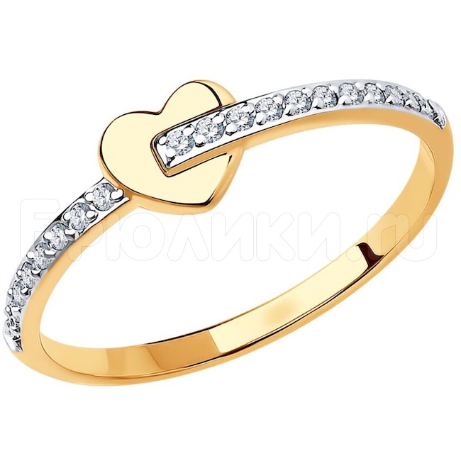 Кольцо из золота с фианитами 018976