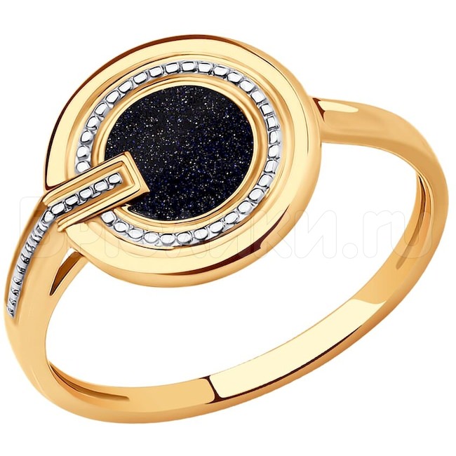 Кольцо из золота с эмалью 018983