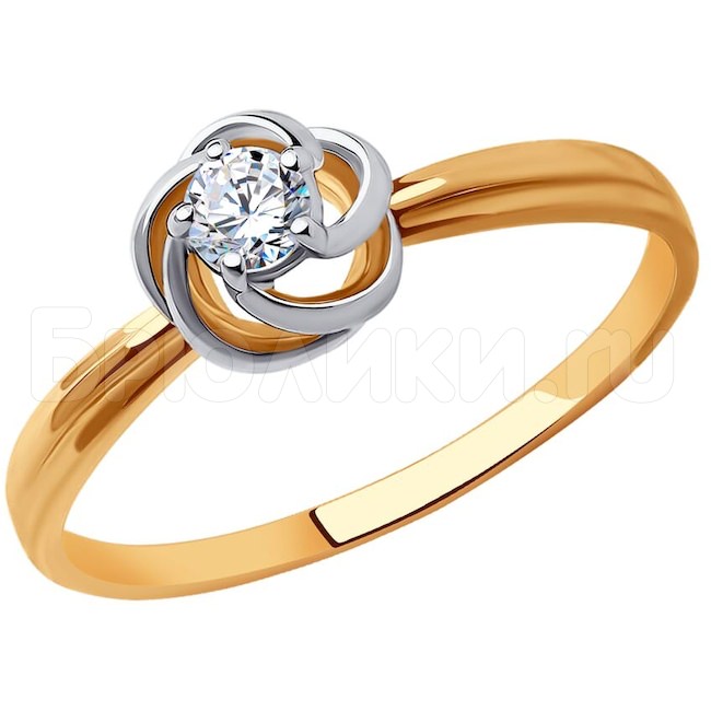 Кольцо из золота с фианитом 019077