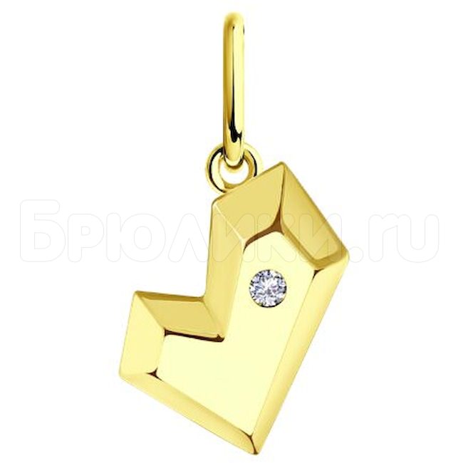 Подвеска из желтого золота с фианитом 036134-2
