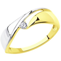 Кольцо из желтого золота с бриллиантом 1011540-2