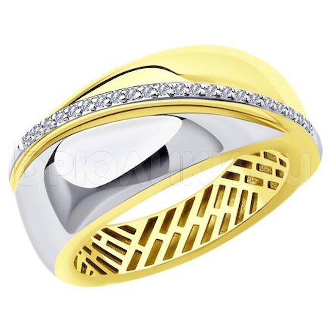 Кольцо из желтого золота с бриллиантами 1012048-2