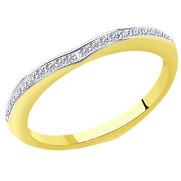Кольцо из желтого золота с бриллиантами 1012165-2