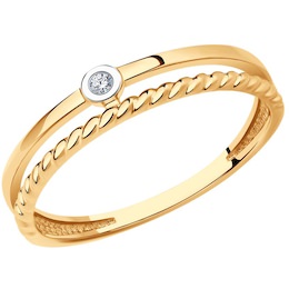 Кольцо из золота с бриллиантом 1012253