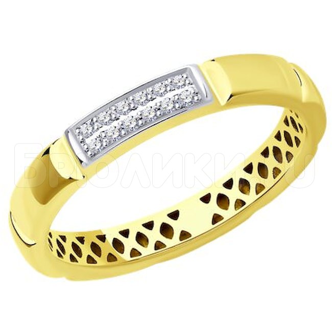 Кольцо из желтого золота с бриллиантами 1012254-2