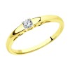 Кольцо из желтого золота с бриллиантом 1012260-2