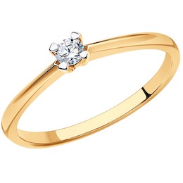 Кольцо из золота с бриллиантом 1012264