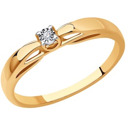 Кольцо из золота с бриллиантом 1012273