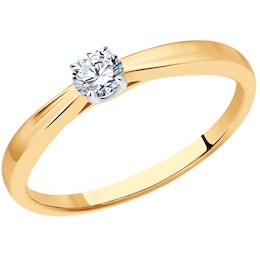 Кольцо из золота с бриллиантом 1012289