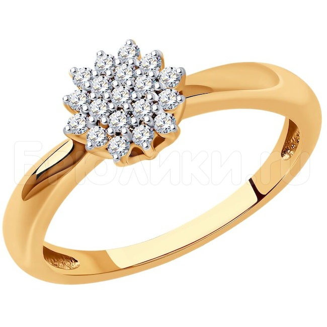 Кольцо из золота с бриллиантами 1012317
