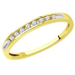 Кольцо из желтого золота с бриллиантами 1012321-2