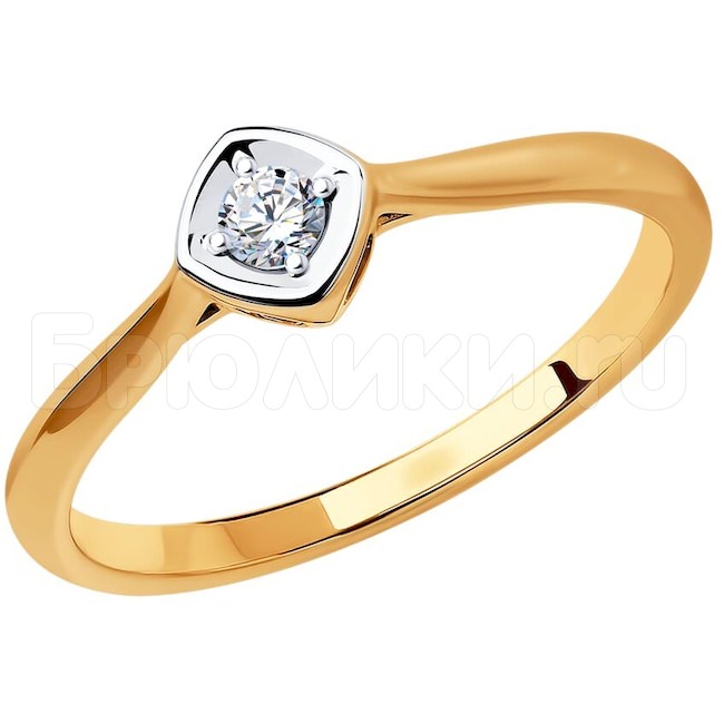 Кольцо из золота с бриллиантом 1012335