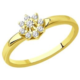 Кольцо из желтого золота с бриллиантами 1012338-2