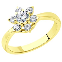 Кольцо из желтого золота с бриллиантами 1012342-2
