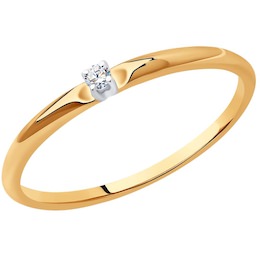 Кольцо из золота с бриллиантом 1012343