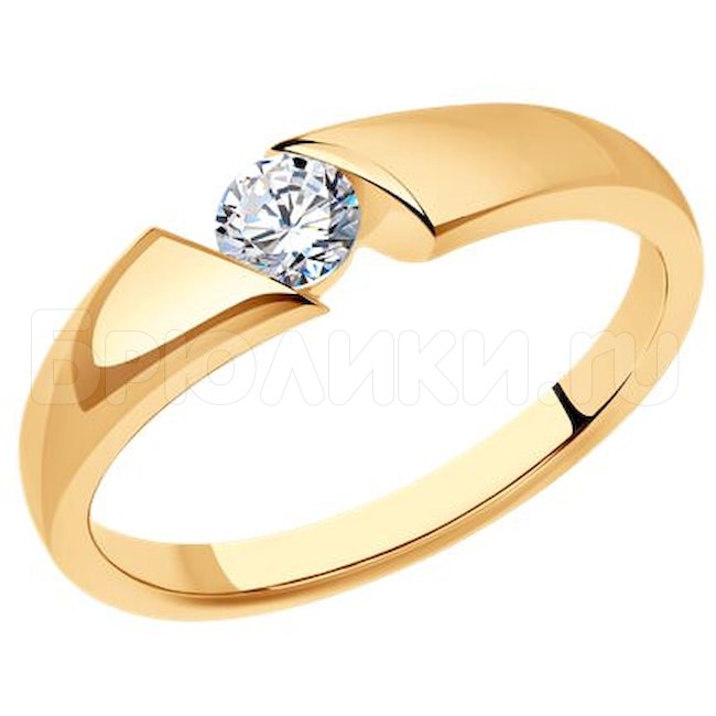 Кольцо из золота с бриллиантом 1012349