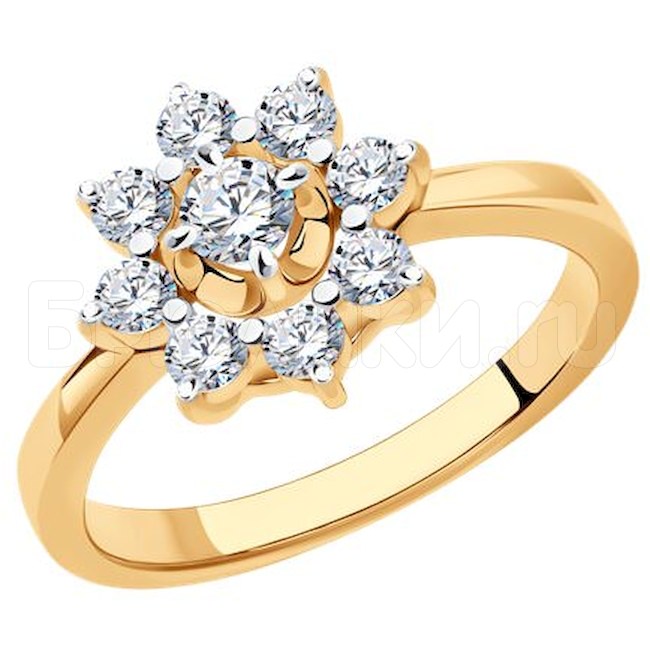 Кольцо из золота с бриллиантами 1012358