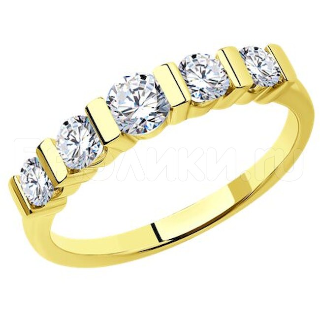 Кольцо из желтого золота с бриллиантами 1012370-2