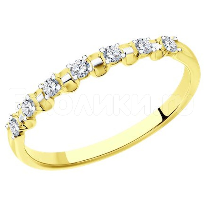 Кольцо из желтого золота с бриллиантами 1012409-2