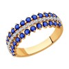 Кольцо из золота с бриллиантами и сапфирами 2011221