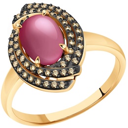 Кольцо из золота с бриллиантами и рубином 4010682