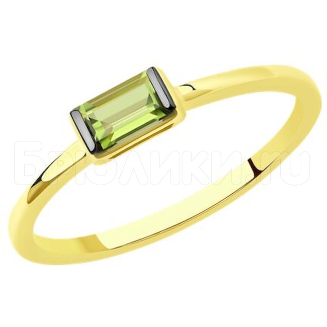 Кольцо из желтого золота с турмалином 6014203-2