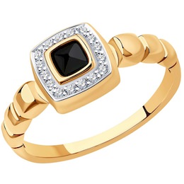 Кольцо из золота с бриллиантами и наношпинелью 6014223