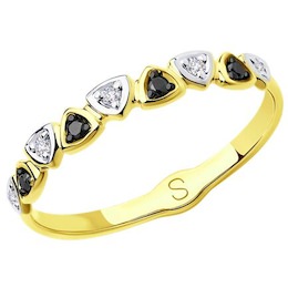 Кольцо из желтого золота с бриллиантами 7010050-2
