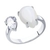 Кольцо из серебра с лунным камнем и фианитом 83010104