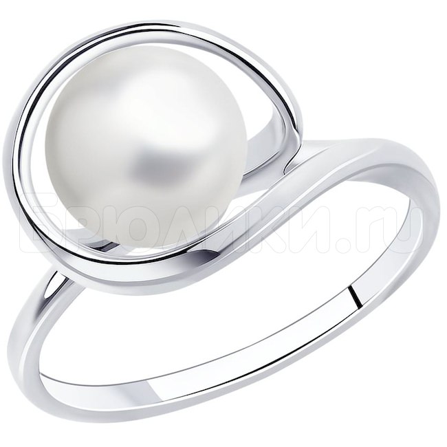 Кольцо из серебра с жемчугом 94013380