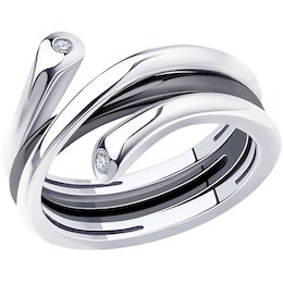 Кольцо из серебра с фианитами 94013462