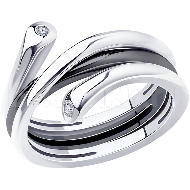 Кольцо из серебра с фианитами 94013462
