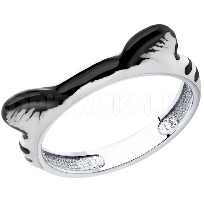 Кольцо из серебра с эмалью 94013558
