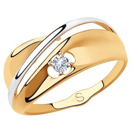 Кольцо из золота с фианитом 018222-4