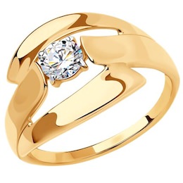 Кольцо из золота с фианитом 018437-4