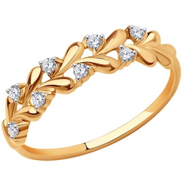 Кольцо из золота с фианитами 018948