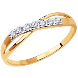 Кольцо из золота с фианитами 019013