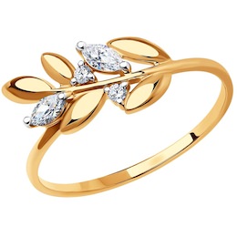 Кольцо из золота с фианитами 019035