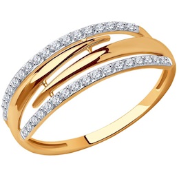 Кольцо из золота с фианитами 019042