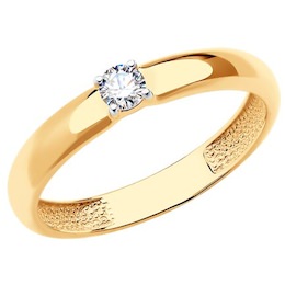 Кольцо из золота с фианитом 019047