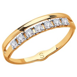 Кольцо из золота с фианитами 019154
