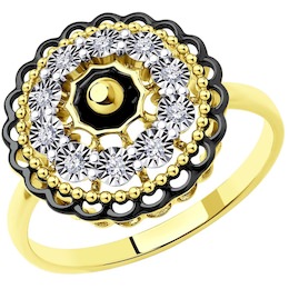 Кольцо из комбинированного золота с бриллиантами 1012124-2