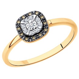 Кольцо из комбинированного золота с бриллиантами 1012267