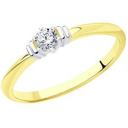 Кольцо из желтого золота с бриллиантом 1012276-2