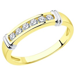 Кольцо из желтого золота с бриллиантами 1012281-2
