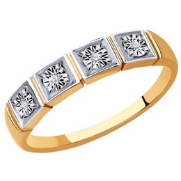 Кольцо из комбинированного золота с бриллиантами 1012290