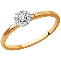 Кольцо из золота с бриллиантами 1012296