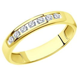 Кольцо из желтого золота с бриллиантами 1012300-2