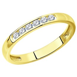 Кольцо из желтого золота с бриллиантами 1012305-2