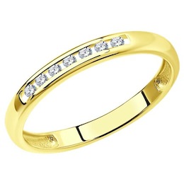 Кольцо из желтого золота с бриллиантами 1012324-2